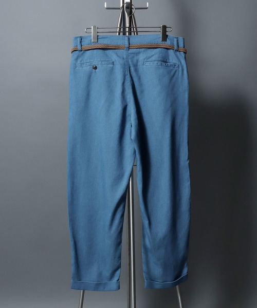 ANPAS（アンパス）の「【Toucan Surfing】 Mesh Denim Ankle Trousers /【トゥーカンサーフィン】メッシュデニム アンクルトラウザーパンツ (ベルト付き) サマーデニム テーパードイージーパンツ デニムパンツ ボトムス メンズ（デニムパンツ・メンズ・ネイビー/ブルー・L/M/S/LL）」の21枚目の写真
