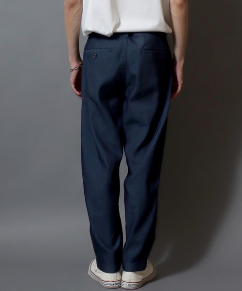ANPAS（アンパス）の「【Toucan Surfing】 Mesh Denim Ankle Trousers /【トゥーカンサーフィン】メッシュデニム アンクルトラウザーパンツ (ベルト付き) サマーデニム テーパードイージーパンツ デニムパンツ ボトムス メンズ（デニムパンツ・メンズ・ネイビー/ブルー・L/M/S/LL）」の16枚目の写真