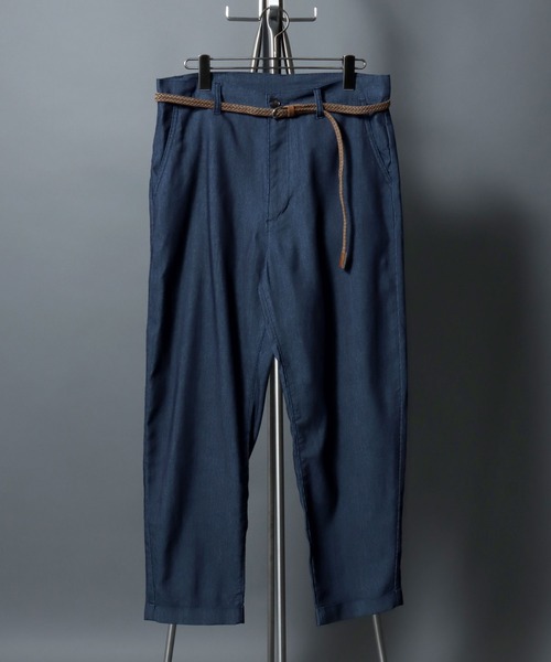 ANPAS（アンパス）の「【Toucan Surfing】 Mesh Denim Ankle Trousers /【トゥーカンサーフィン】メッシュデニム アンクルトラウザーパンツ (ベルト付き) サマーデニム テーパードイージーパンツ デニムパンツ ボトムス メンズ（デニムパンツ・メンズ・ネイビー/ブルー・L/M/S/LL）」の9枚目の写真