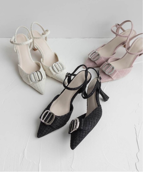 RANDA（ランダ）の「ビジューパーツストラップパンプス（パンプス・レディース・ピンク/アイボリー/ブラック・S/M/L/LL）」の4枚目の写真