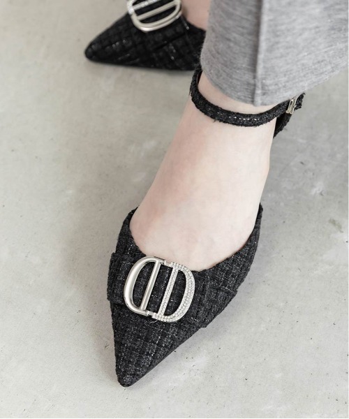 RANDA（ランダ）の「ビジューパーツストラップパンプス（パンプス・レディース・ピンク/アイボリー/ブラック・S/M/L/LL）」の8枚目の写真
