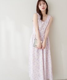 ドロストデザインVネックワンピース