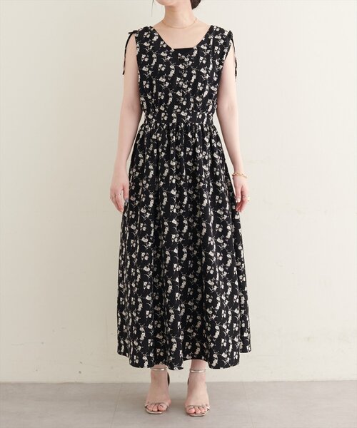 natural couture(ナチュラルクチュール)の「ドロストデザインVネックワンピース(ワンピース・レディース・ブラック/ブラウン/ピンク・FREE)」の8枚目の写真