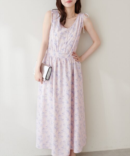 natural couture(ナチュラルクチュール)の「ドロストデザインVネックワンピース(ワンピース・レディース・ブラック/ブラウン/ピンク・FREE)」の21枚目の写真