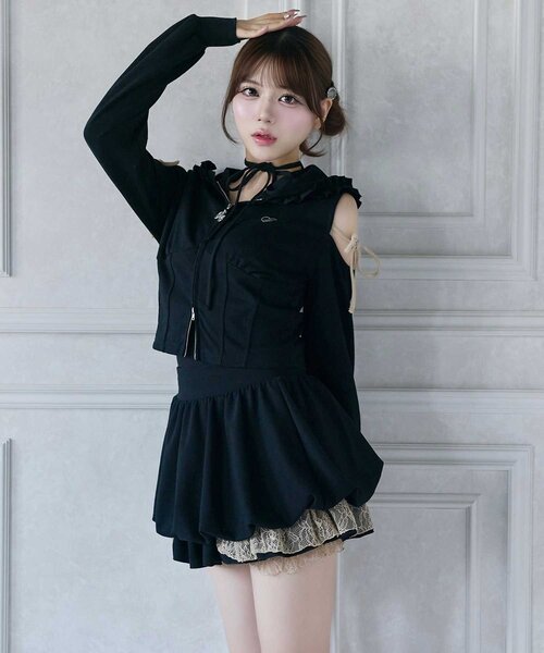 OLIVE des OLIVE(オリーブデオリーブ)の「【Belle Charme】Balloon Sweat Skirt(スカート・レディース・ブラック/トップグレー/ピンク・FREE)」の4枚目の写真