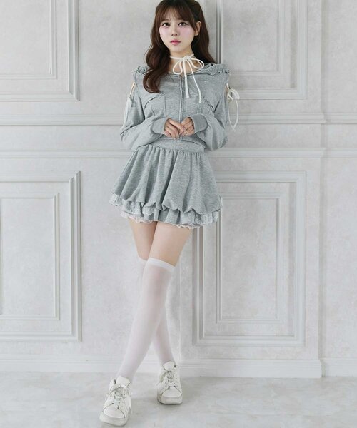 OLIVE des OLIVE(オリーブデオリーブ)の「【Belle Charme】Balloon Sweat Skirt(スカート・レディース・ブラック/トップグレー/ピンク・FREE)」の21枚目の写真