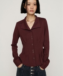 OPEN COLLAR TUCKED SH オープンカラータックドシャツ 秋服 冬服