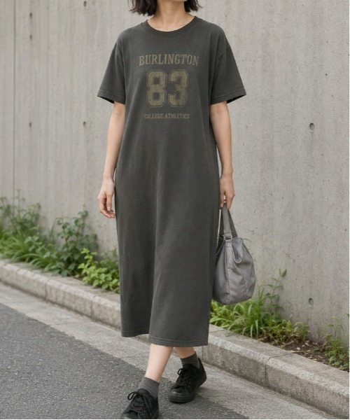 GORGE(ゴージ)の「《ピグメント加工・カレッジロゴ》ナンバープリントロングワンピース/ストリート×カジュアル/春夏秋/全3色(ワンピース・レディース・ネイビー/ブラウン/チャコール・F)」の6枚目の写真