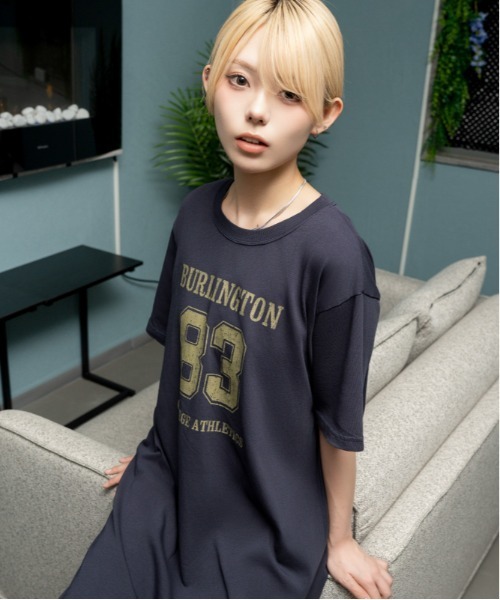 GORGE(ゴージ)の「《ピグメント加工・カレッジロゴ》ナンバープリントロングワンピース/ストリート×カジュアル/春夏秋/全3色(ワンピース・レディース・ネイビー/ブラウン/チャコール・F)」の11枚目の写真