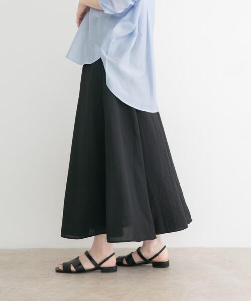 ITEMS URBANRESEARCH(アイテムズ アーバンリサーチ)の「PEボイルフレアスカート(スカート・レディース・オフホワイト/ブラック/ブルー・FREE)」の1枚目の写真