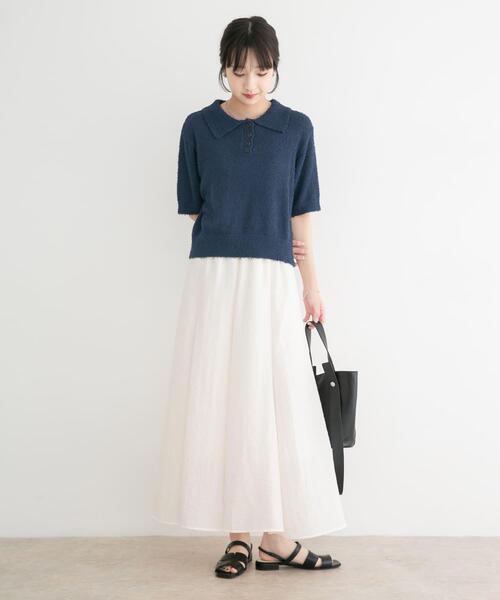 ITEMS URBANRESEARCH(アイテムズ アーバンリサーチ)の「PEボイルフレアスカート(スカート・レディース・オフホワイト/ブラック/ブルー・FREE)」の8枚目の写真