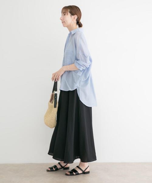 ITEMS URBANRESEARCH(アイテムズ アーバンリサーチ)の「PEボイルフレアスカート(スカート・レディース・オフホワイト/ブラック/ブルー・FREE)」の13枚目の写真
