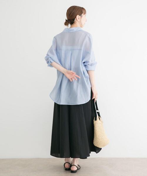 ITEMS URBANRESEARCH(アイテムズ アーバンリサーチ)の「PEボイルフレアスカート(スカート・レディース・オフホワイト/ブラック/ブルー・FREE)」の14枚目の写真
