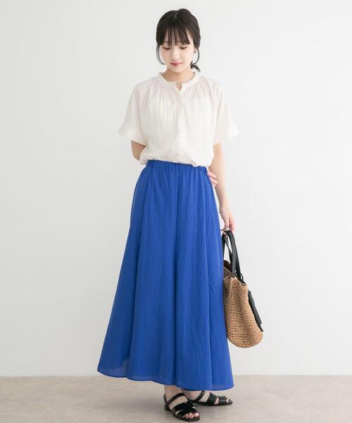 ITEMS URBANRESEARCH(アイテムズ アーバンリサーチ)の「PEボイルフレアスカート(スカート・レディース・オフホワイト/ブラック/ブルー・FREE)」の21枚目の写真