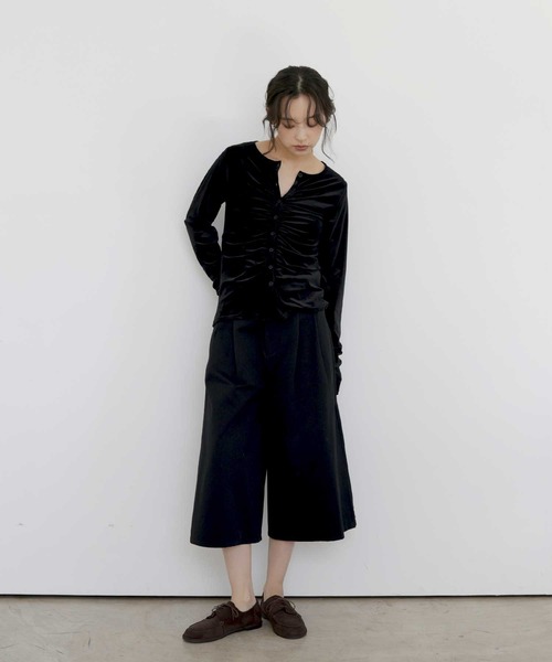 hellam（へラム）の「ベロアフロントギャザートップス（Tシャツ/カットソー・レディース・ブラウン/イエロー/ブラック・FREE）」の22枚目の写真