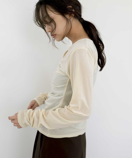  hellam（へラム）の「ベロアフロントギャザートップス（Tシャツ/カットソー・レディース・ブラウン/イエロー/ブラック・FREE）」の15枚目の写真
