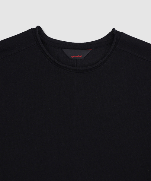 ANYTIME LOREAK(エニタイムロレーク)の「YUCCA RAW-EDGE HALF KNIT - BLACK(Tシャツ/カットソー・メンズ・ブラック・LARGE/MEDIUM)」の3枚目の写真