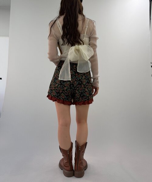 w closet(ダブルクローゼット)の「ゴブランショートパンツ(その他パンツ・レディース・ベージュ/ブラック・FREE)」の8枚目の写真