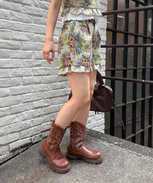 w closet(ダブルクローゼット)の「ゴブランショートパンツ(その他パンツ・レディース・ベージュ/ブラック・FREE)」の12枚目の写真