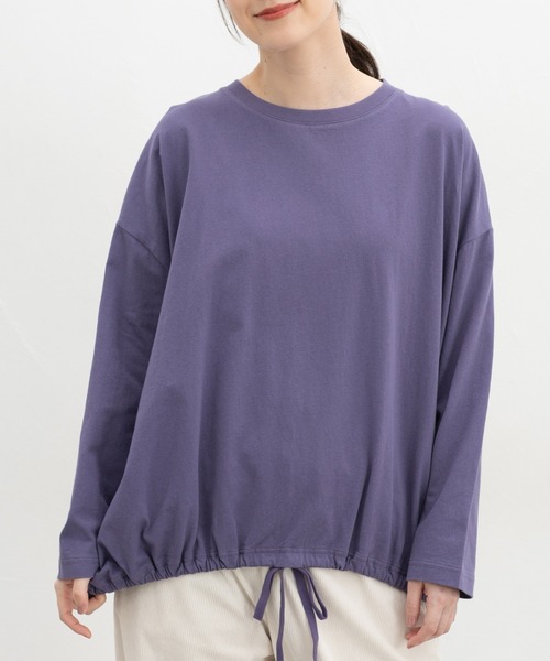 Honeys(ハニーズ)の「裾ドロストゆるTシャツ(Tシャツ/カットソー・レディース・ブラック/グレイッシュベージュ/ダークブルー/キャメル/ブラウン・F)」の13枚目の写真