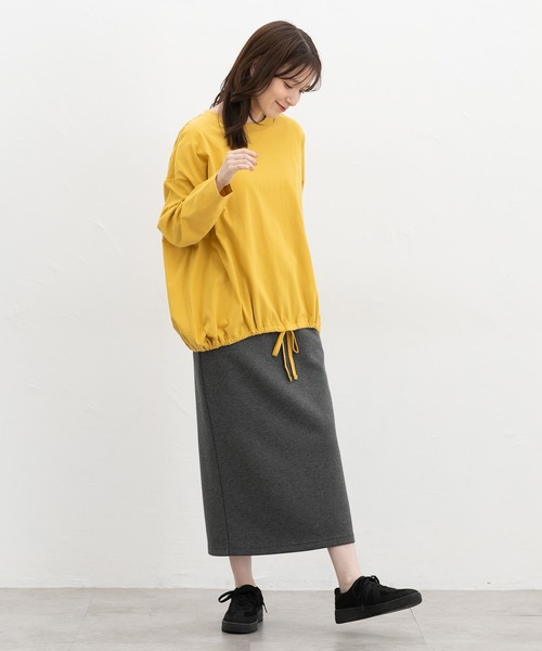 Honeys(ハニーズ)の「裾ドロストゆるTシャツ(Tシャツ/カットソー・レディース・ブラック/グレイッシュベージュ/ダークブルー/キャメル/ブラウン・F)」の18枚目の写真
