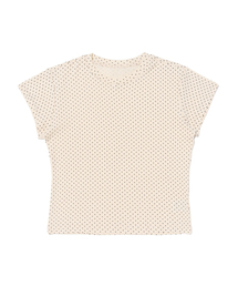 ドットパターンウルトラショートスリーブTシャツ（アイボリー）