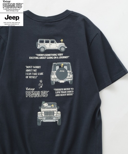 PEANUTS(ピーナッツ)の「PEANUTS×JEEP ポケット付きTシャツ 半袖(Tシャツ/カットソー・メンズ・オフホワイト/ネイビー/グレイッシュベージュ・S/M/L/LL)」の3枚目の写真