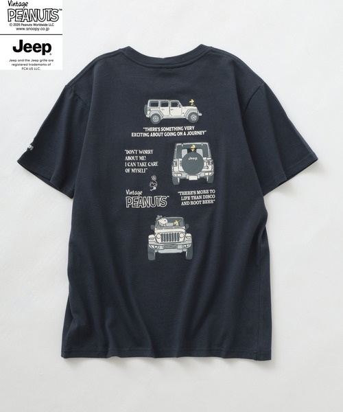 PEANUTS(ピーナッツ)の「PEANUTS×JEEP ポケット付きTシャツ 半袖(Tシャツ/カットソー・メンズ・オフホワイト/ネイビー/グレイッシュベージュ・S/M/L/LL)」の7枚目の写真