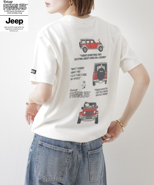 PEANUTS(ピーナッツ)の「PEANUTS×JEEP ポケット付きTシャツ 半袖(Tシャツ/カットソー・メンズ・オフホワイト/ネイビー/グレイッシュベージュ・S/M/L/LL)」の18枚目の写真