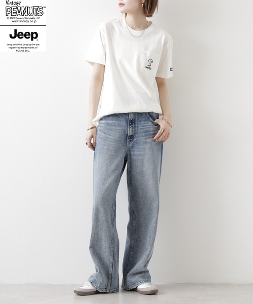 PEANUTS(ピーナッツ)の「PEANUTS×JEEP ポケット付きTシャツ 半袖(Tシャツ/カットソー・メンズ・オフホワイト/ネイビー/グレイッシュベージュ・S/M/L/LL)」の19枚目の写真