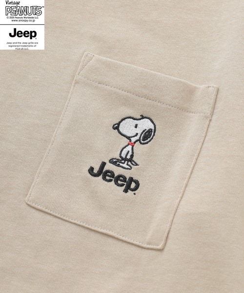 PEANUTS(ピーナッツ)の「PEANUTS×JEEP ポケット付きTシャツ 半袖(Tシャツ/カットソー・メンズ・オフホワイト/ネイビー/グレイッシュベージュ・S/M/L/LL)」の10枚目の写真