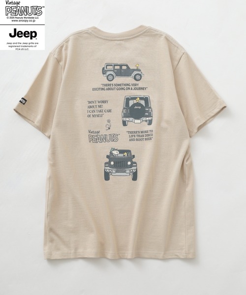 PEANUTS(ピーナッツ)の「PEANUTS×JEEP ポケット付きTシャツ 半袖(Tシャツ/カットソー・メンズ・オフホワイト/ネイビー/グレイッシュベージュ・S/M/L/LL)」の12枚目の写真