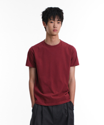 WASHED REGULAR FIT T-SHIRTS (BURGUNDY)