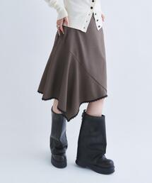 asymmetric lace hem skirt