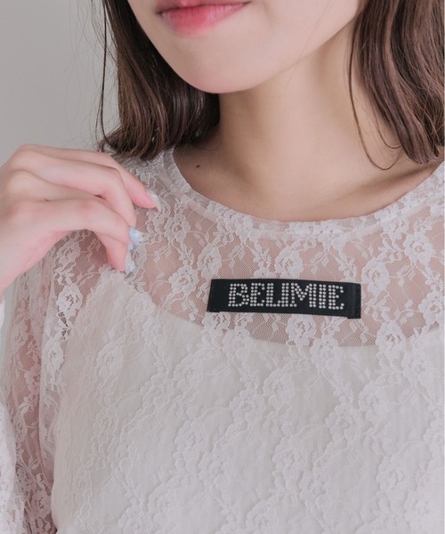 OLIVE des OLIVE（オリーブデオリーブ）の「Laceトップス（Tシャツ/カットソー・レディース・オフホワイト/ブラック/ピンク・FREE）」の5枚目の写真