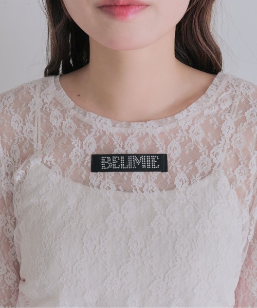 OLIVE des OLIVE（オリーブデオリーブ）の「Laceトップス（Tシャツ/カットソー・レディース・オフホワイト/ブラック/ピンク・FREE）」の13枚目の写真
