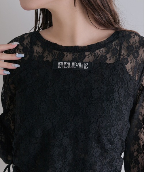 OLIVE des OLIVE（オリーブデオリーブ）の「Laceトップス（Tシャツ/カットソー・レディース・オフホワイト/ブラック/ピンク・FREE）」の17枚目の写真