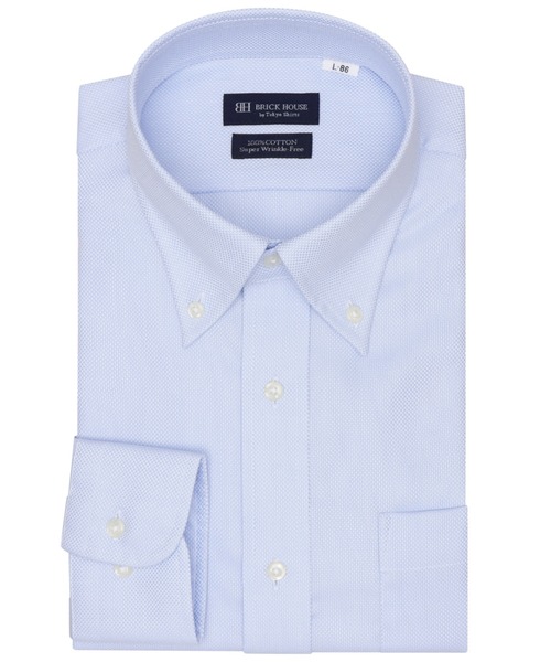 TOKYO SHIRTS(トウキョウシャツ)の「【超形態安定】 形態安定ノンアイロン ボタンダウン 長袖ビジネスワイシャツ(ビジネスシャツ・メンズ・サックスブルー・首回り43cm-裄丈82cm/首回り43cm-裄丈86cm/首回り37cm-裄丈80cm/首回り37cm-裄丈84cm/首回り42cm-裄丈86cm/首回り42cm-裄丈82cm/首回り41cm-裄丈82cm/首回り41cm-裄丈86cm/首回り39cm-裄丈84cm/首回り39cm-裄丈80cm)」の1枚目の写真
