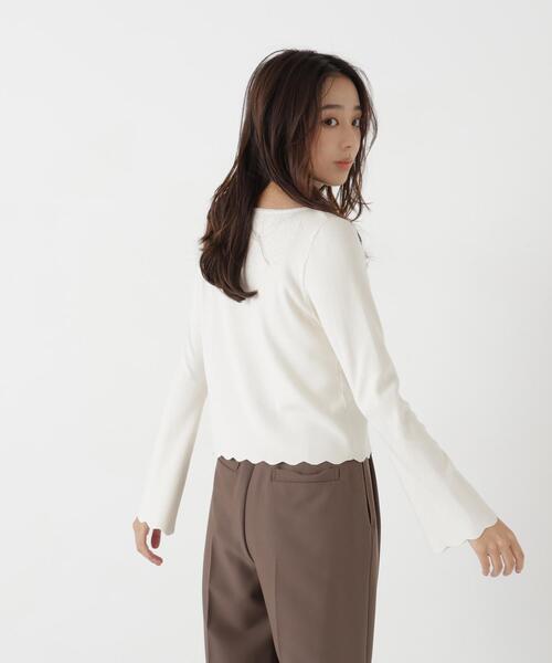NATURAL BEAUTY BASIC（ナチュラルビューティーベーシック）の「襟スカラップニット（ニット/セーター・レディース・ブラック/オリーブ/オフホワイト・FREE）」の10枚目の写真