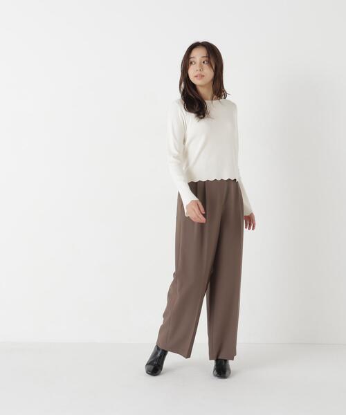 NATURAL BEAUTY BASIC（ナチュラルビューティーベーシック）の「襟スカラップニット（ニット/セーター・レディース・ブラック/オリーブ/オフホワイト・FREE）」の11枚目の写真
