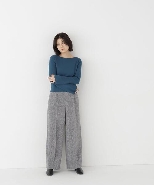 NATURAL BEAUTY BASIC（ナチュラルビューティーベーシック）の「襟スカラップニット（ニット/セーター・レディース・ブラック/オリーブ/オフホワイト・FREE）」の15枚目の写真