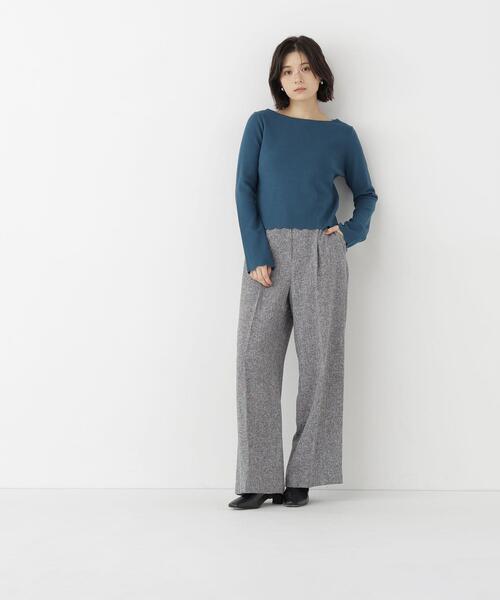 NATURAL BEAUTY BASIC（ナチュラルビューティーベーシック）の「襟スカラップニット（ニット/セーター・レディース・ブラック/オリーブ/オフホワイト・FREE）」の21枚目の写真