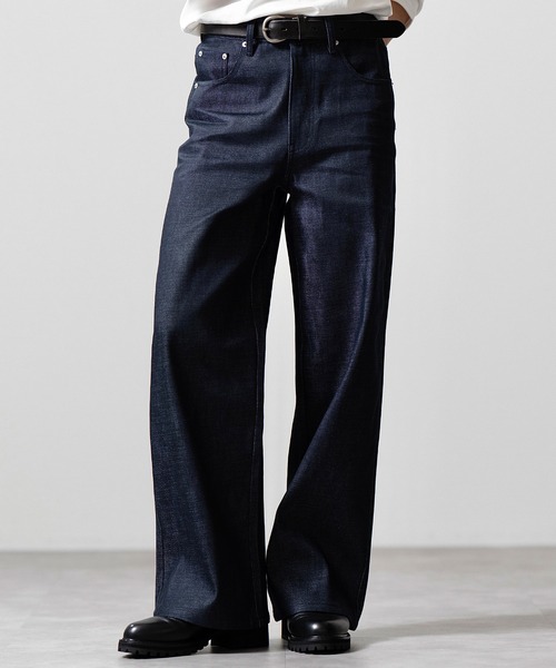 CLEL(クレイル)の「【CLEL】Rigid/Onewash Straight Denim Pants / リジット/ワンウォッシュ ストレートデニムパンツ(デニムパンツ・メンズ・インディゴブルー/ブラック/ブルー系・L/M/S/XS)」の2枚目の写真