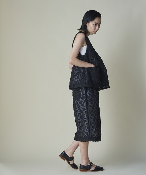 mintdesigns（ミントデザインズ）の「Floral Jacquard Vest（ベスト・レディース・ブラック/ホワイト・ONESIZE）」の5枚目の写真