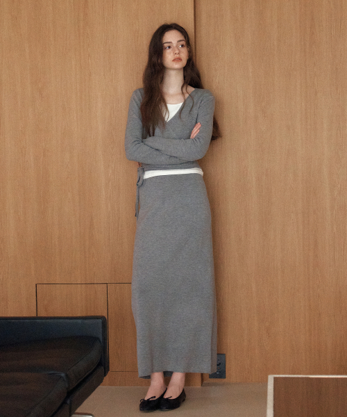 YUPPE(ヨッペ)の「ロングニットスカート_グレー(スカート・レディース・その他・ONE)」の1枚目の写真
