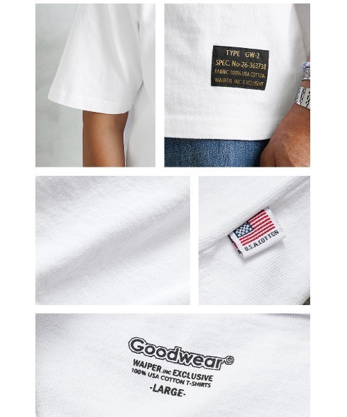 WAIPER.inc（ワイパーインク）の「WAIPER×Goodwear 2W7-16237 S/S ポケット 半袖 Tシャツ（Tシャツ/カットソー・メンズ・ホワイト/ブラック・L/XL）」の9枚目の写真