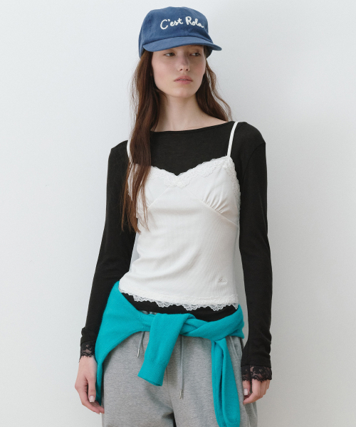 ROLAROLA(ロラロラ)の「レーススリップトップ ホワイト(Tシャツ/カットソー・レディース・ホワイト・MEDIUM/SMALL)」の2枚目の写真