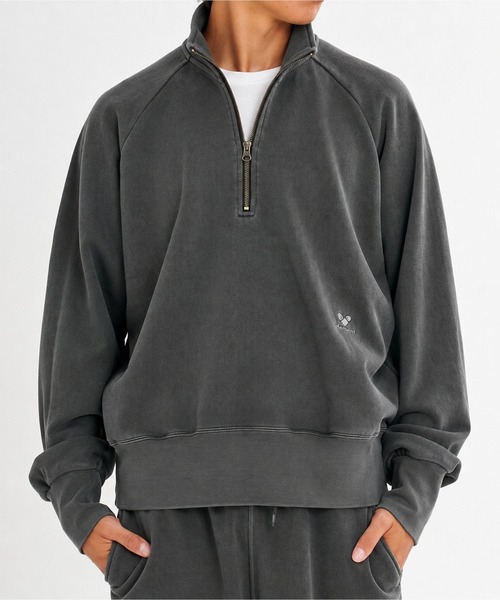 ELEMENT(エレメント)の「ELEMENT メンズ HEART ZIP HALF スウェットジャケット 【2026年秋冬モデル】/エレメントハーフジップスウェット(スウェット・メンズ・グレー/ブラック系その他・MEDIUM/LARGE/X-LARGE)」の2枚目の写真