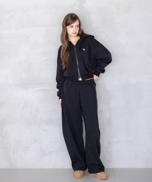 U.S. POLO ASSN.(ユーエスポロアッスン)の「【U.S. POLO ASSN.】clear 別注 裏起毛スウェットパンツ(セット可)(スウェットパンツ・レディース・ピンク/グレー/ブラック・F)」の6枚目の写真