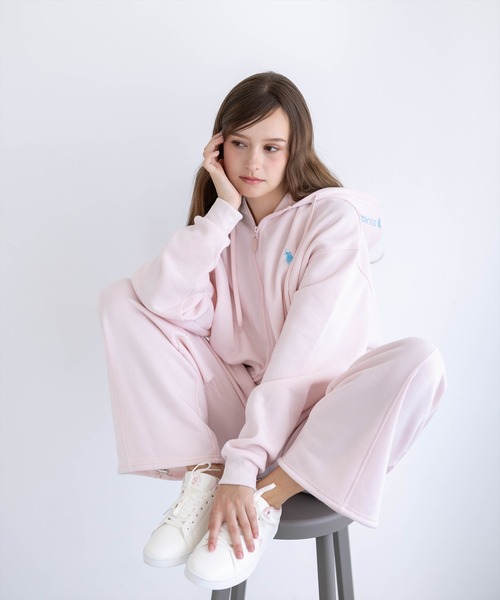 U.S. POLO ASSN.(ユーエスポロアッスン)の「【U.S. POLO ASSN.】clear 別注 裏起毛スウェットパンツ(セット可)(スウェットパンツ・レディース・ピンク/グレー/ブラック・F)」の13枚目の写真